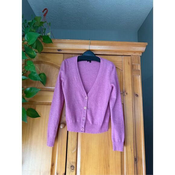 Talbots Women’s Lambswool Angora Rabbit Hair Cardigan Modern Pink SZ S - Picture 1 of 8